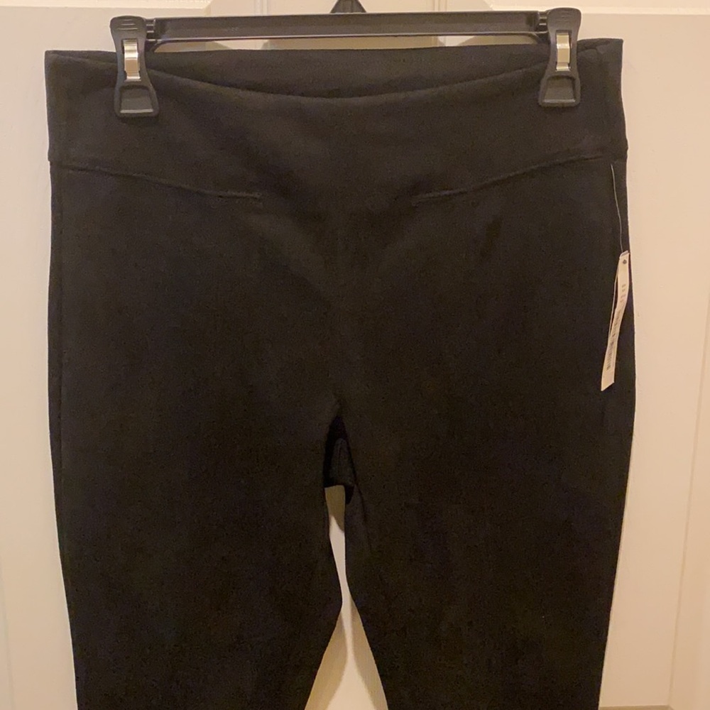 Faux suede leggings, NWT, Black - Picture 2 of 9